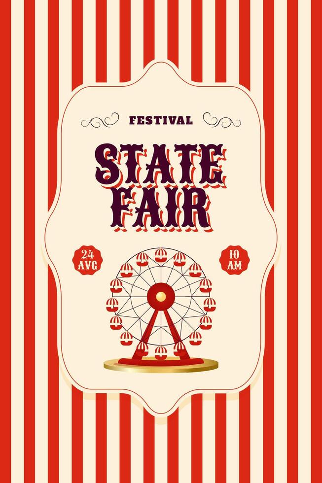 State fair festival with Ferris wheel vector