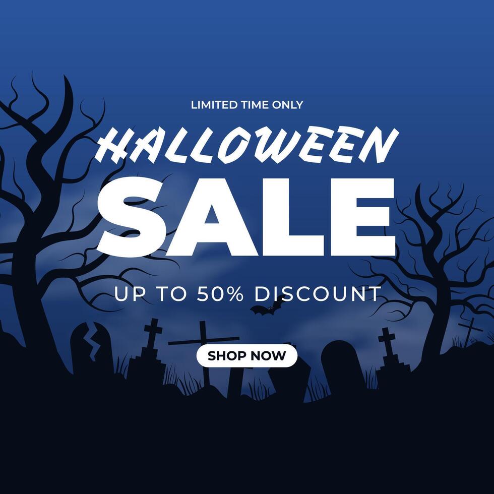 Halloween sale promotional image vector