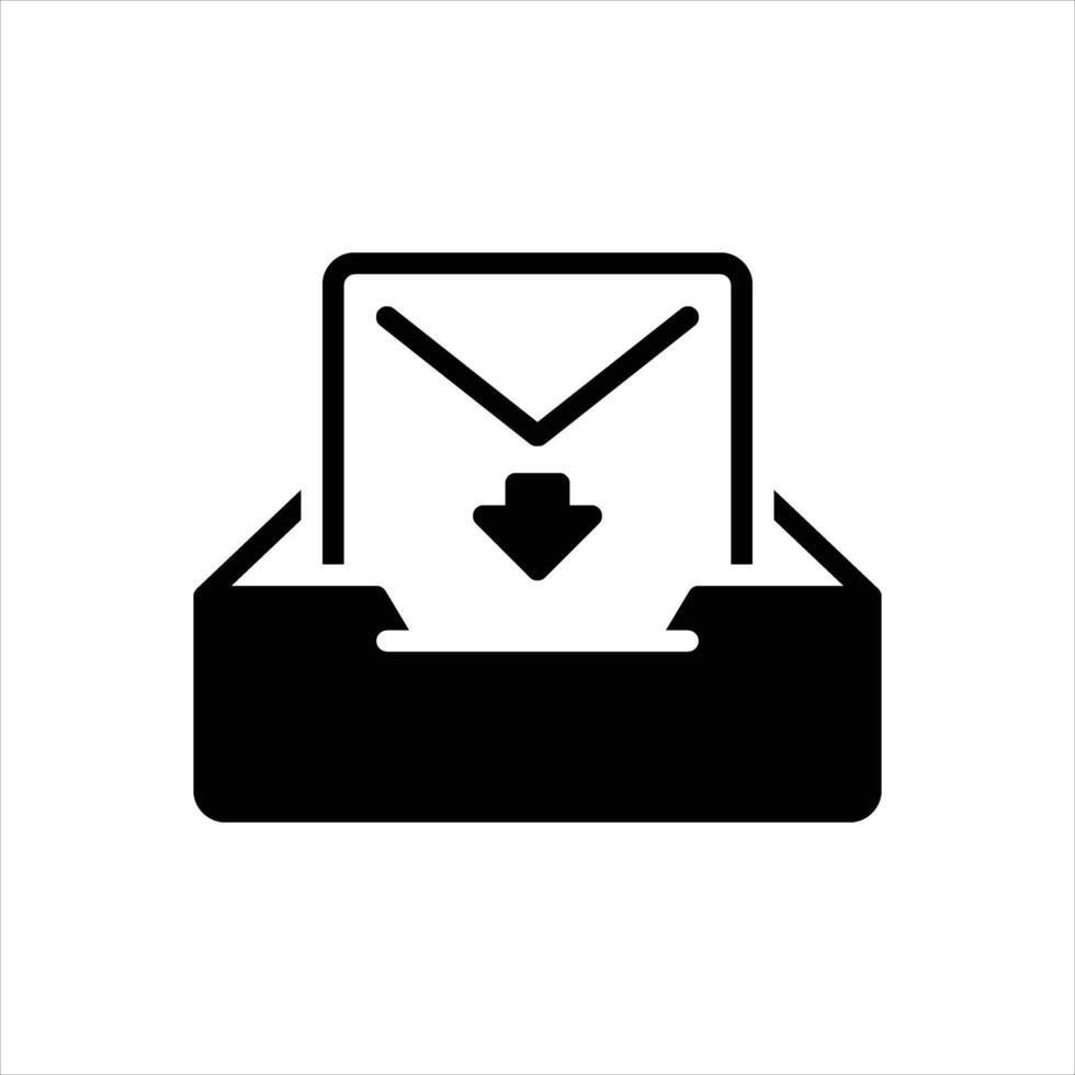 Solid icon inbox vector