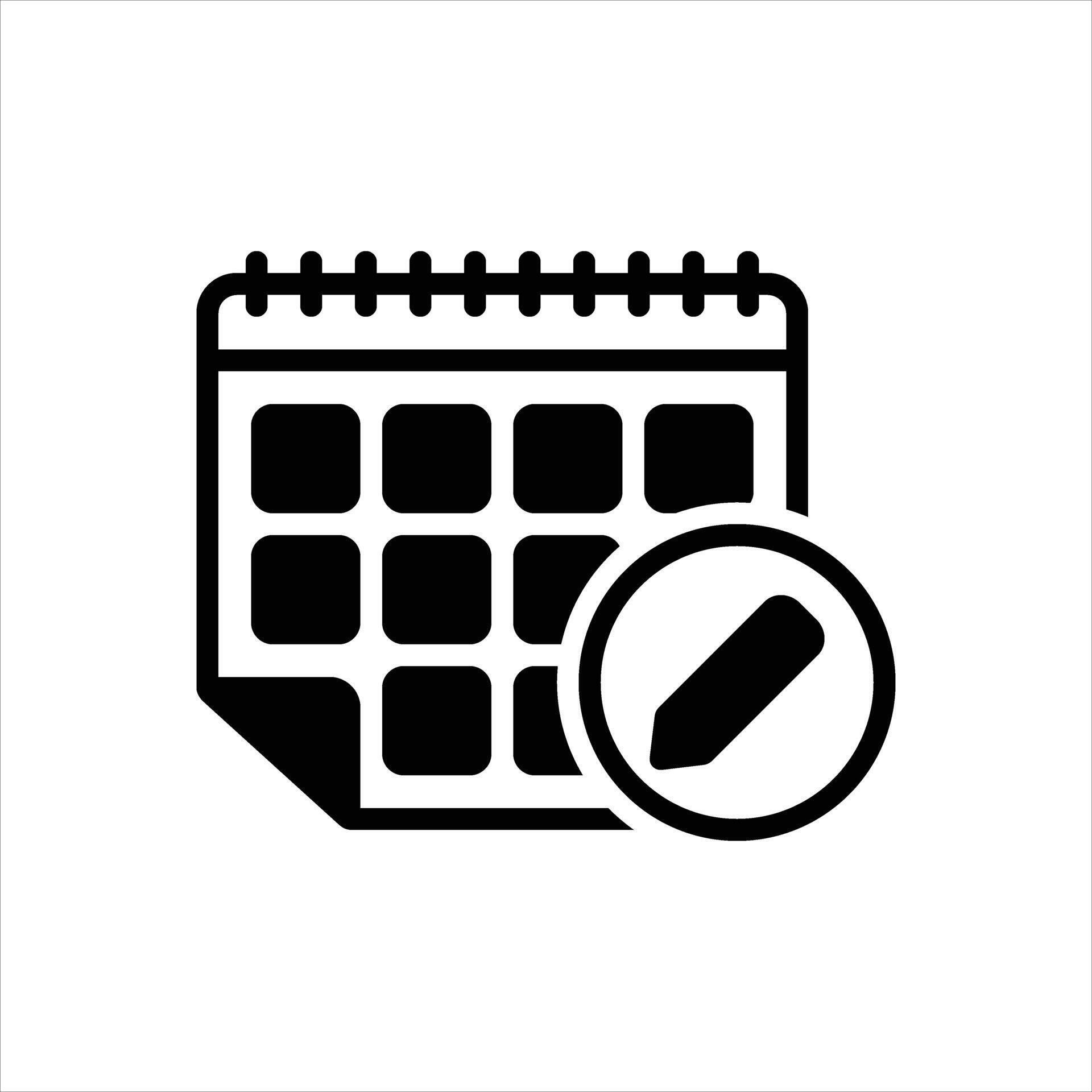 Solid icon edit-calendar 68015643 Vector Art at Vecteezy