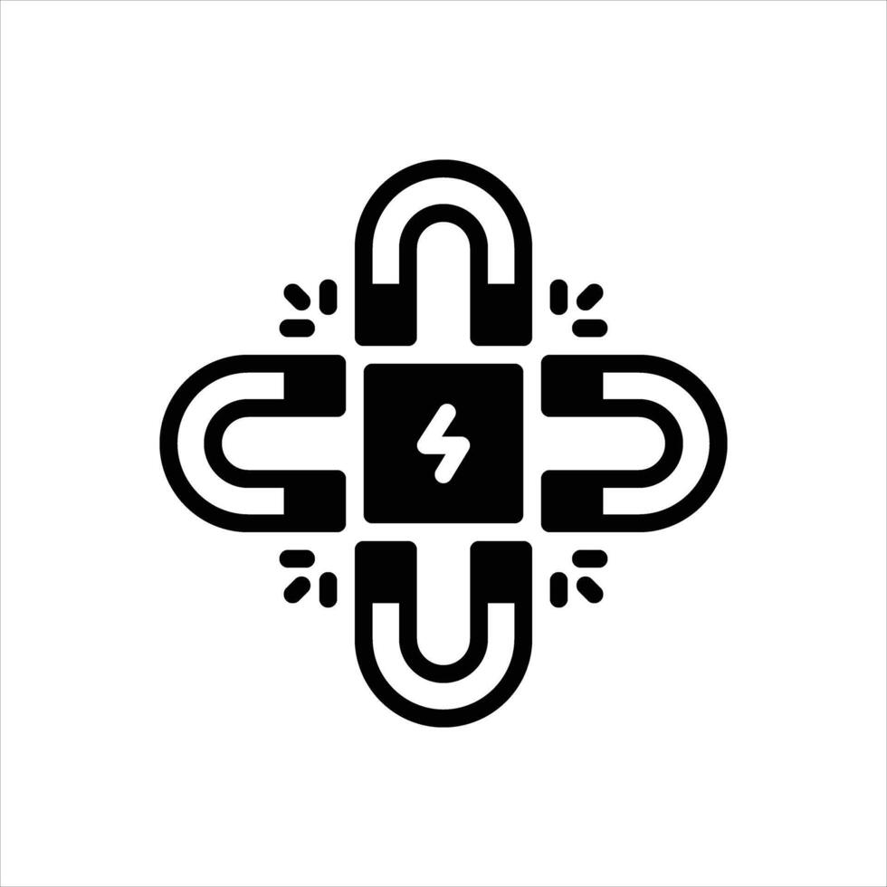 Solid icon unite vector