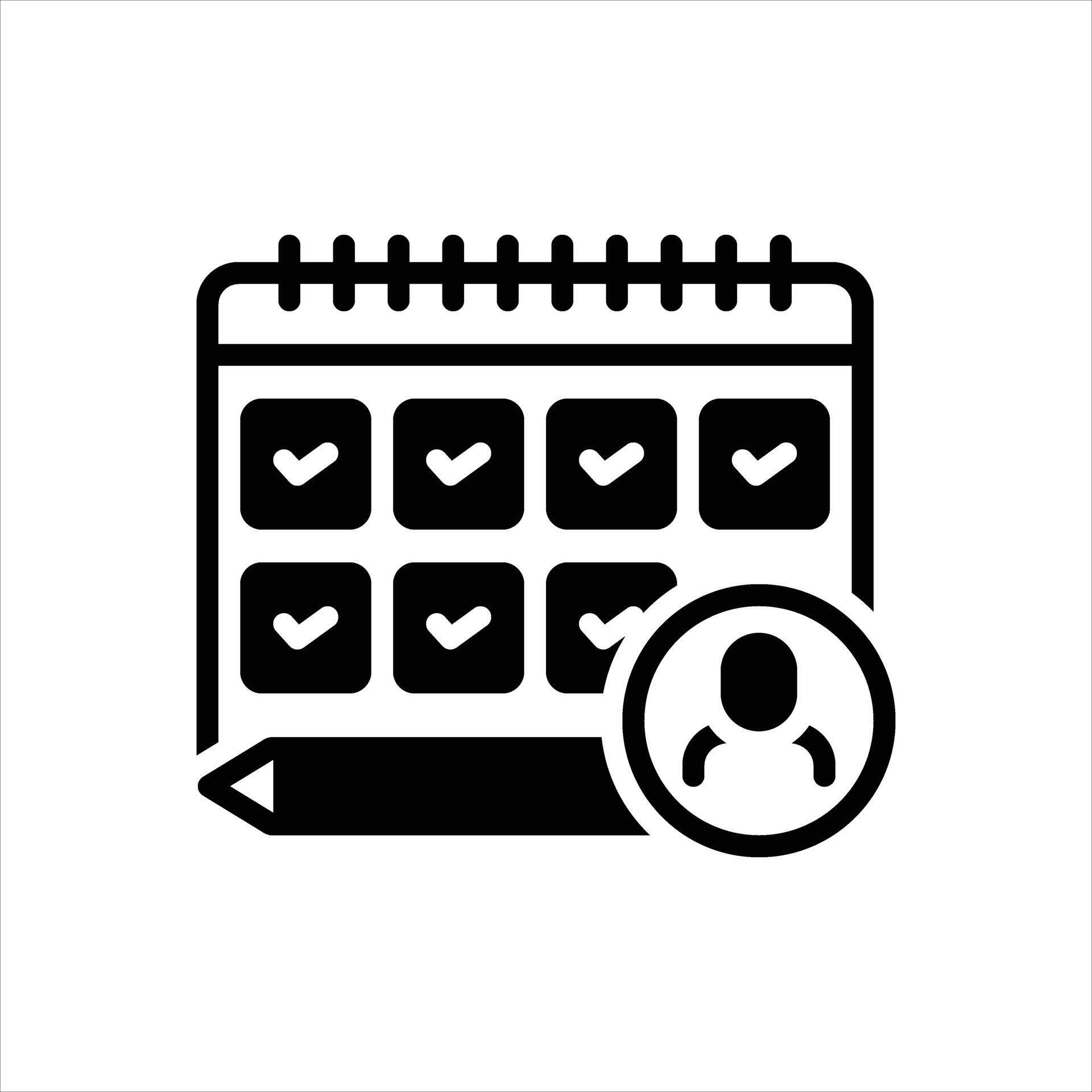 Solid icon planner 68015667 Vector Art at Vecteezy