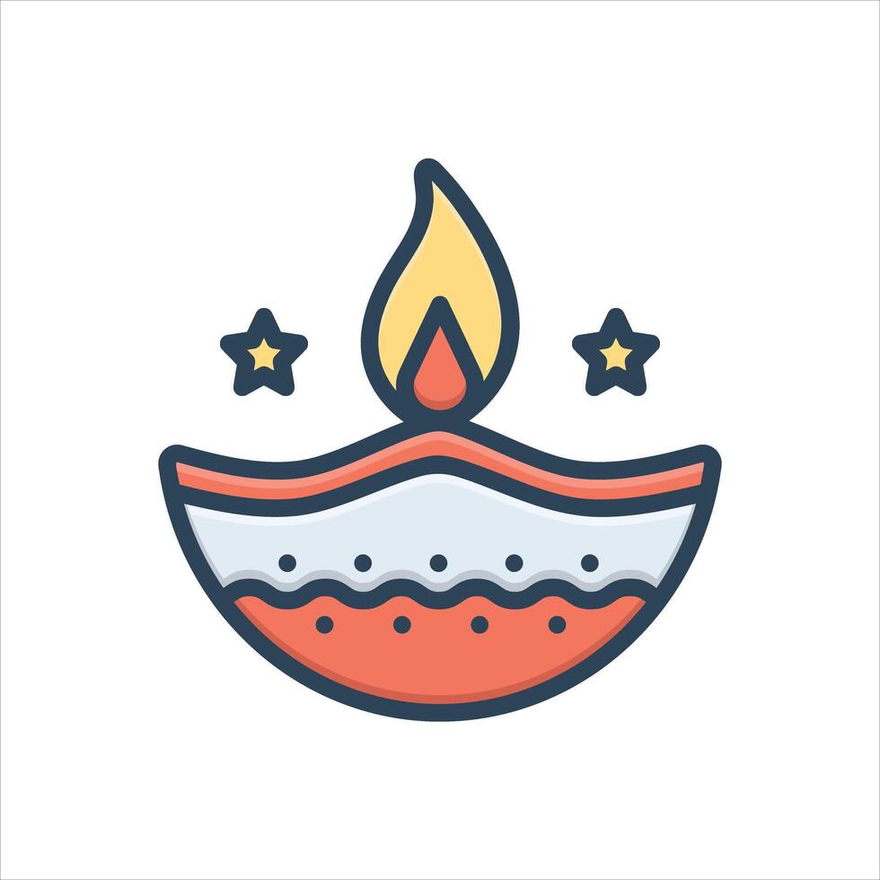 color icon diya vector