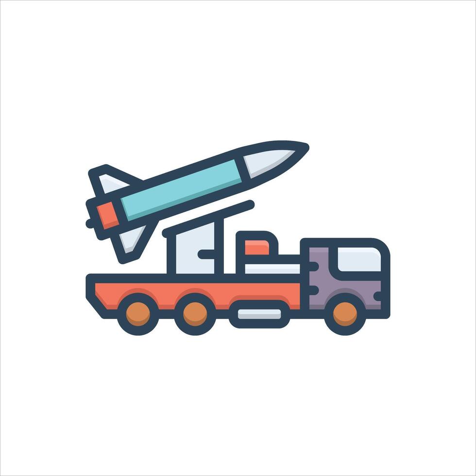 color icon missile-truck vector