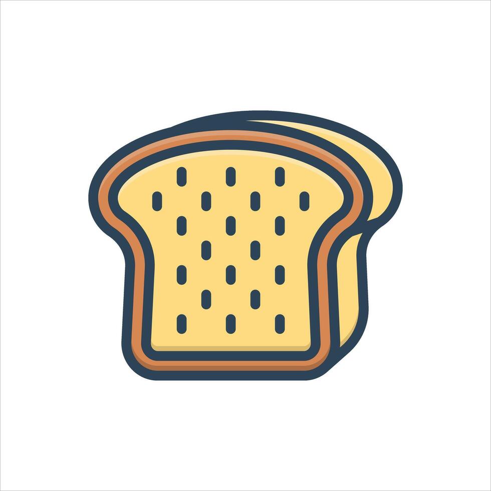 Color icon toast-bread vector