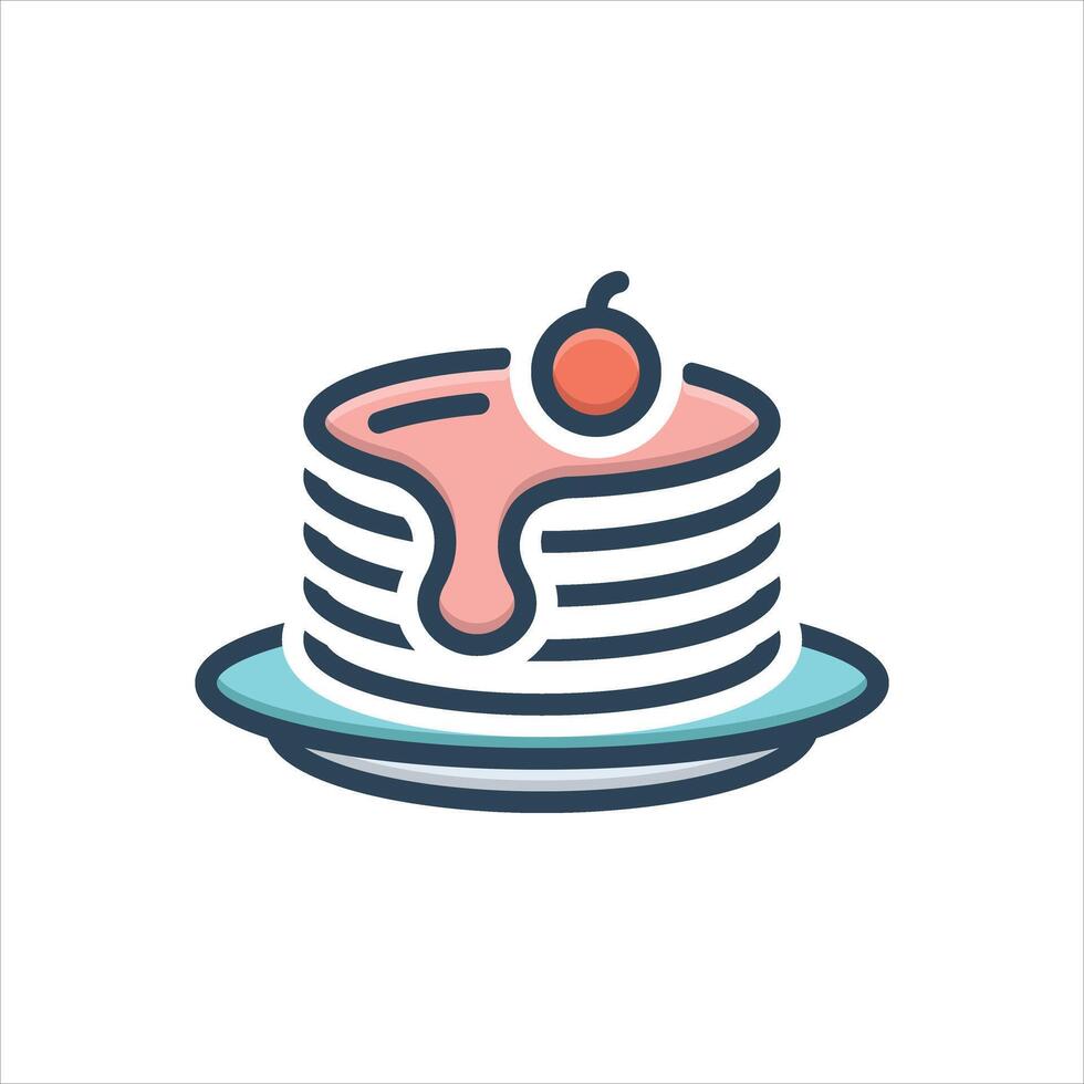 Color icon pancake vector