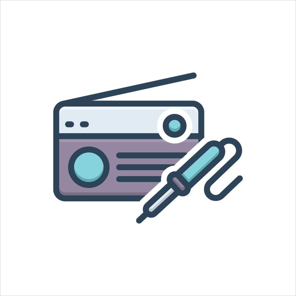 color icon radio-repairing vector
