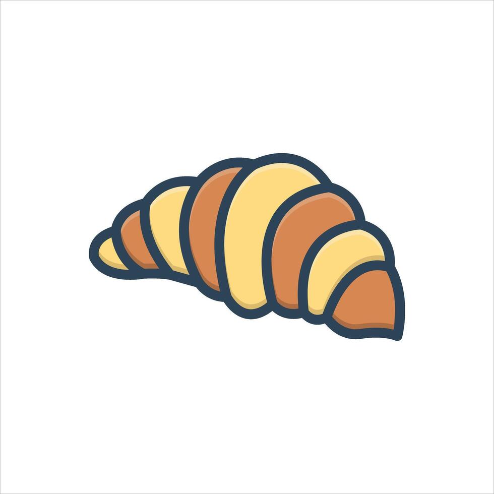 Color icon croissant vector