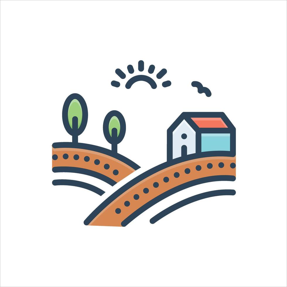 color icon farming vector