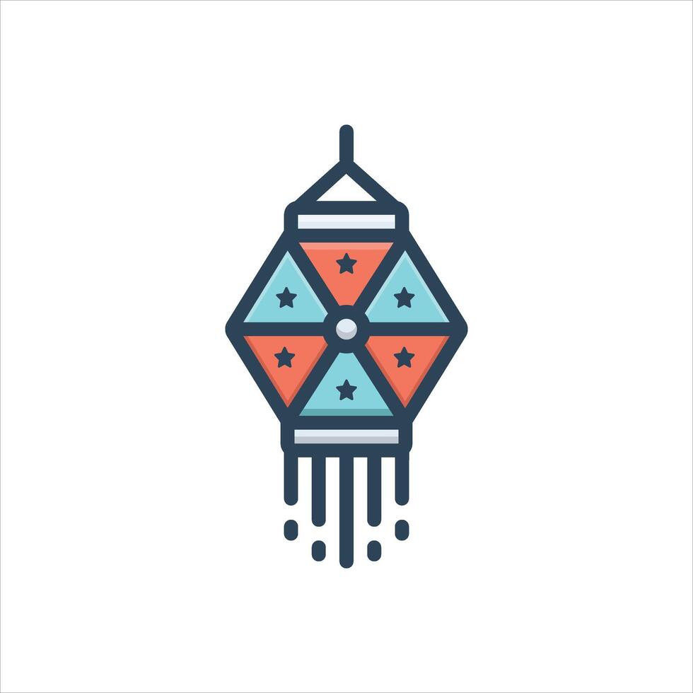 color icon diwali-lamp vector