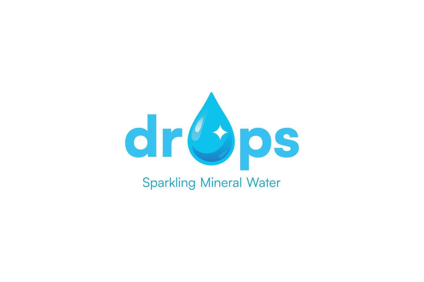 blue sparkling mineral water logo vector