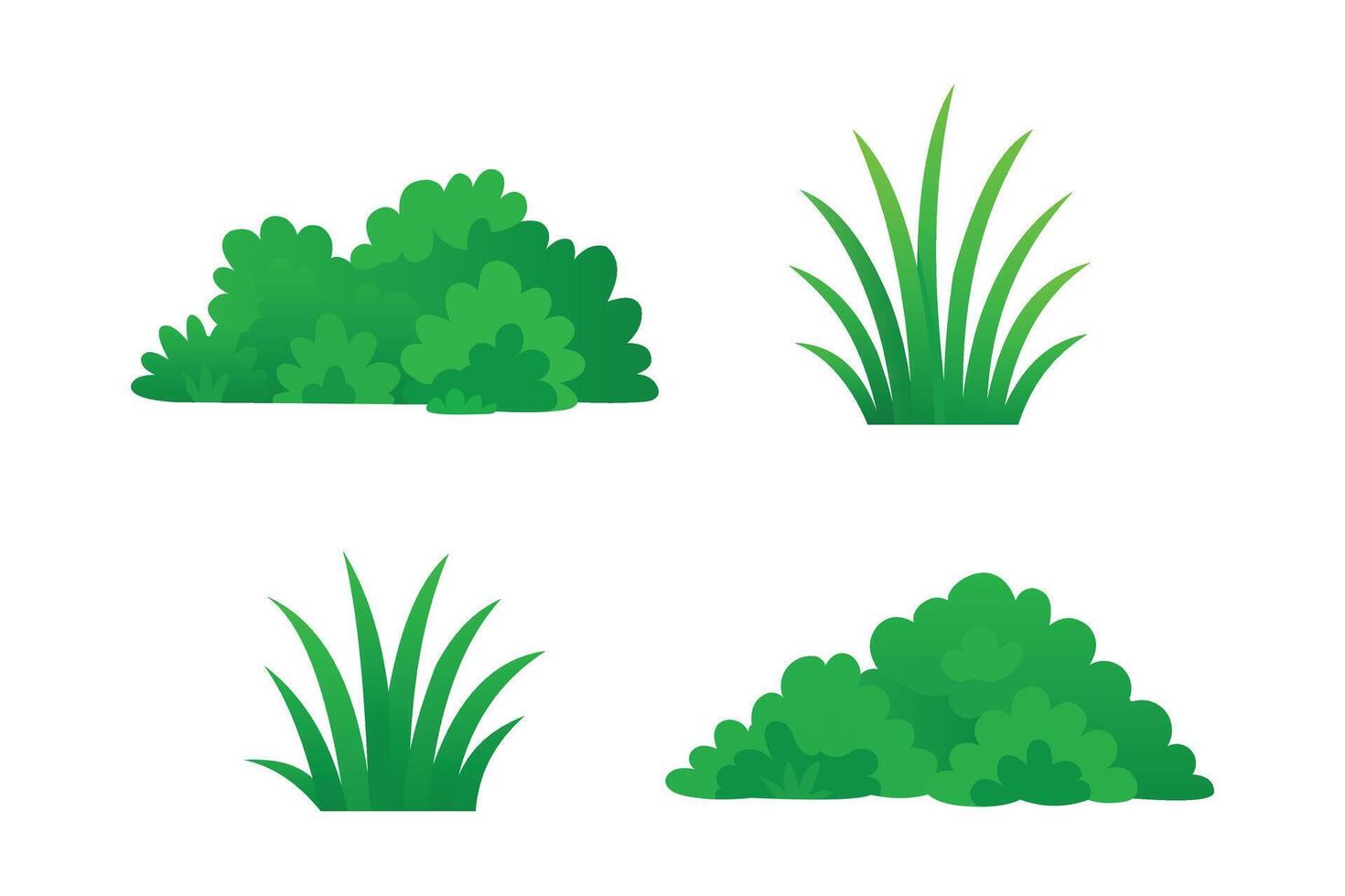 green bushes and grass illustrations vector