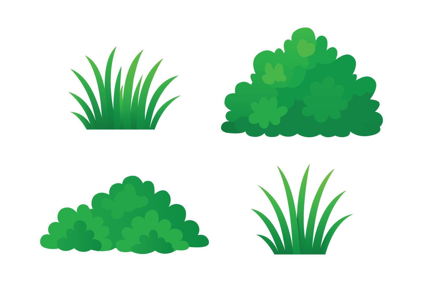 Green grass and bush vector graphics