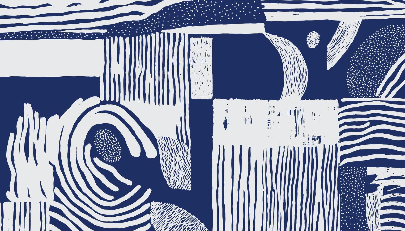 Hand drawn brush lines abstract pattern featuring dynamic lines, textures, and dotted elements in a modern composition. Perfect for textiles, wallpapers, packaging, and bold surface design. vector