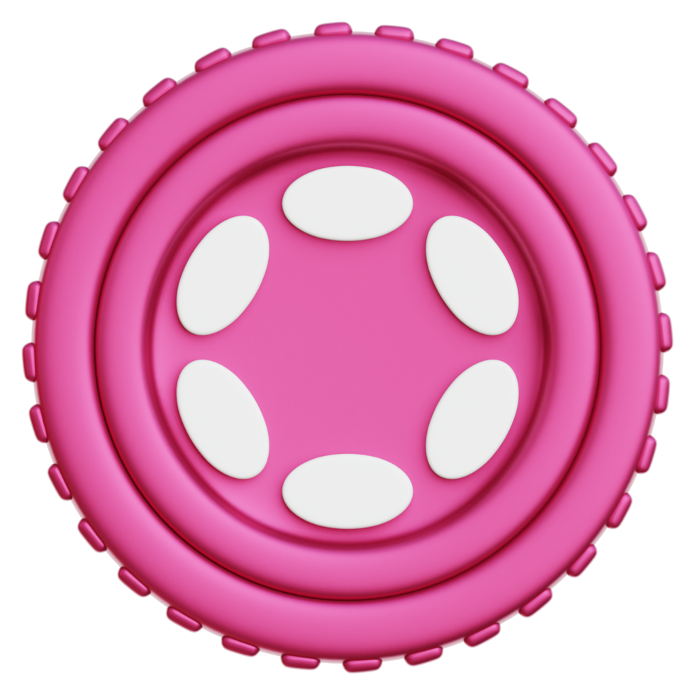 Polkadot Coin Crypto 3d Illustration png