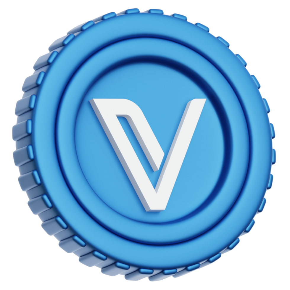 VeChain VET Coin 3d Illustration png