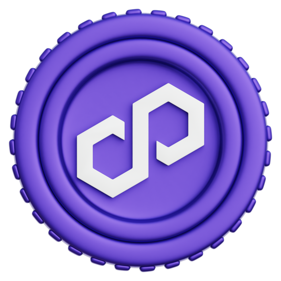 Polygon Coin Crypto 3d Illustration png