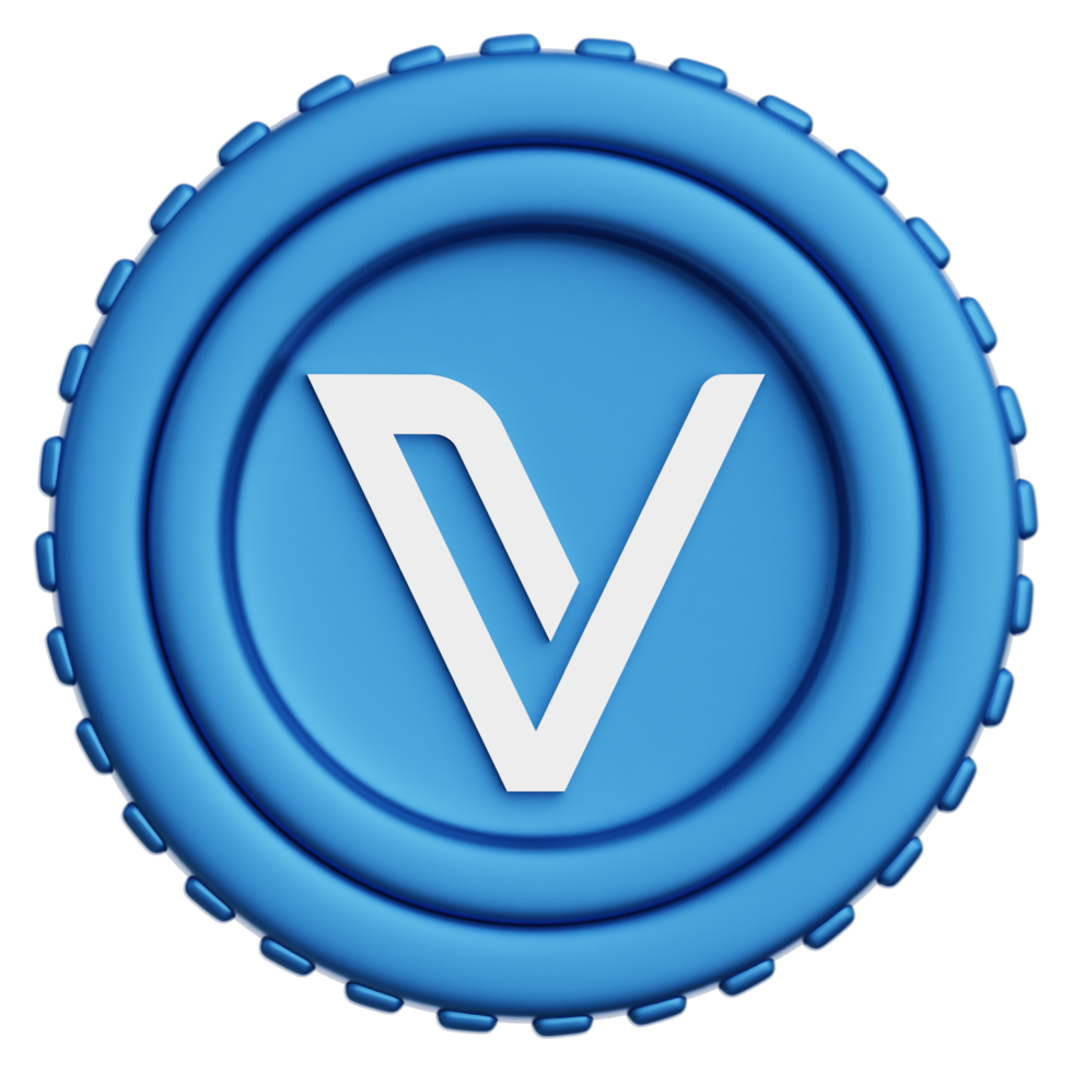 VeChain Coin Crypto 3d Illustration png
