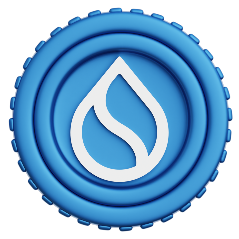 SUI Coin Crypto 3d Illustration png