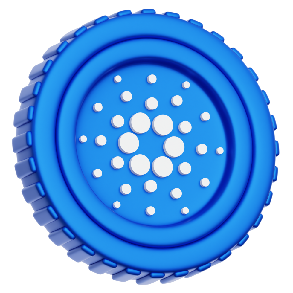 Cardano ADA Coin 3d Illustration png