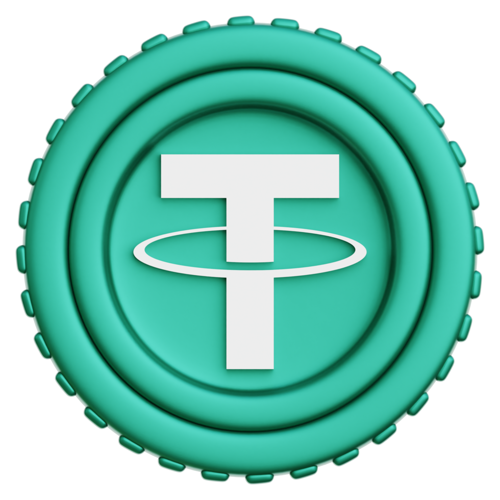Tether USDT Coin Crypto 3d Illustration png