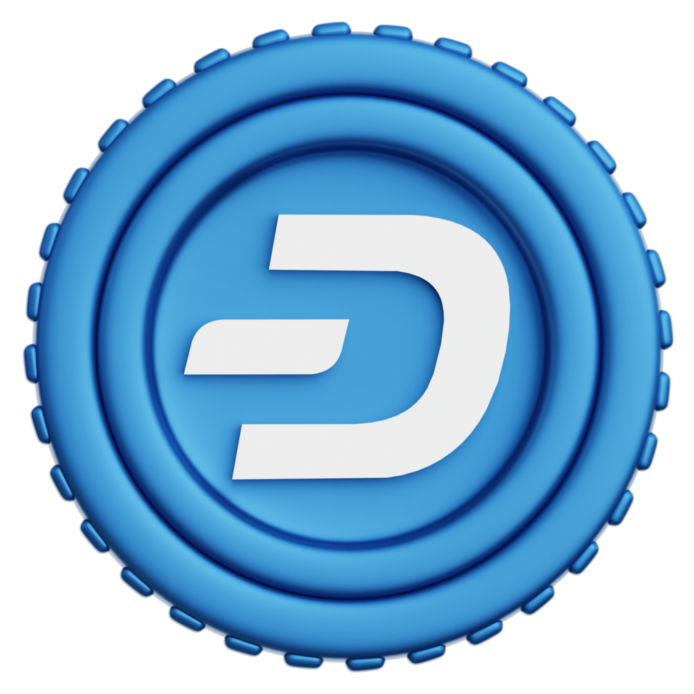 Dash Coin Crypto 3d Illustration png