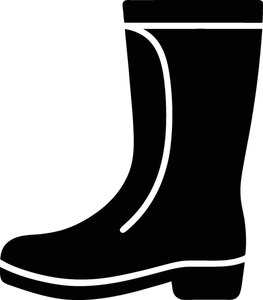 A black rubber boot icon on a white background vector