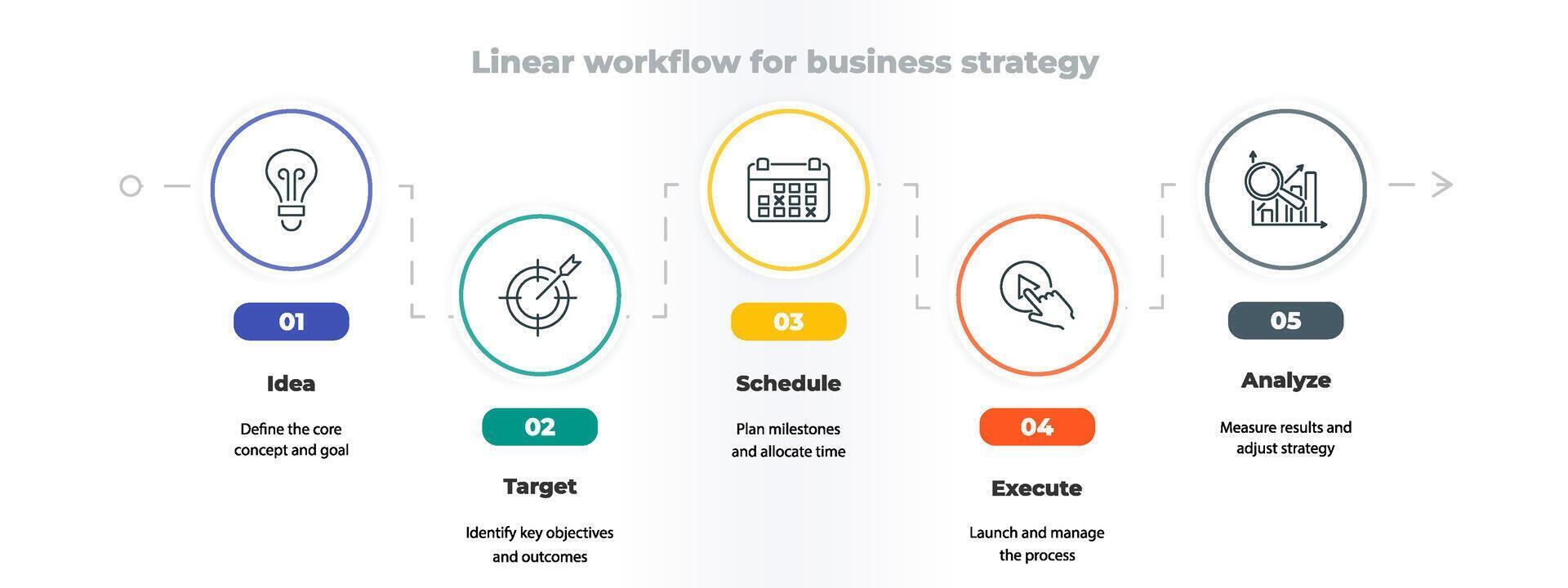 5 step diagram for strategy or process flow with chart template and presentation layout. Modern business icon for data infographic design. vector