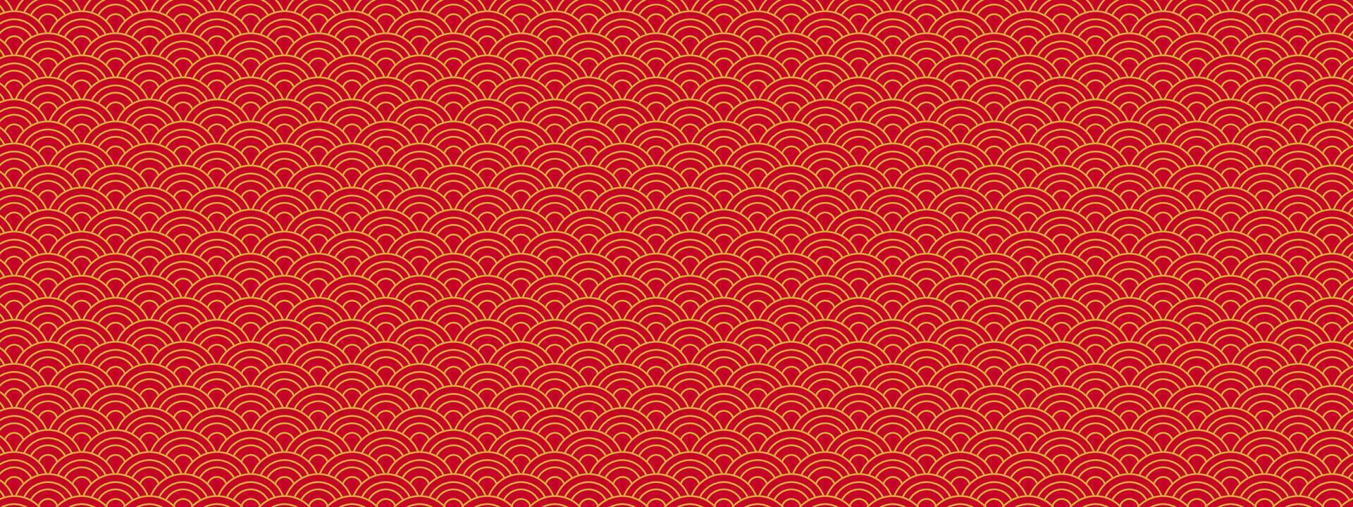 Chinese or Japanese pattern motif background for china seamless texture and red oriental . Use for Japan design with wave ornament or tradition. Suitable for banners, tiles, or premium wallpapers. vector