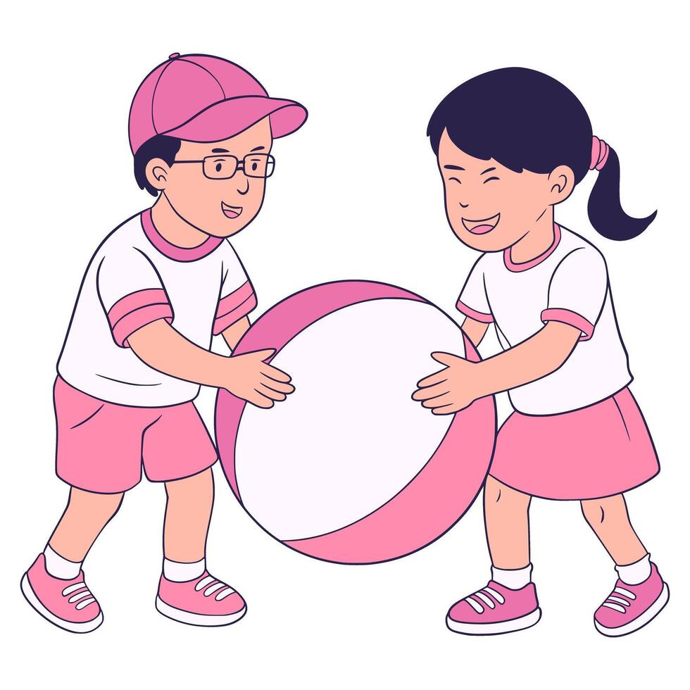 Games ball Kid Character Illustration School Children Education student vector