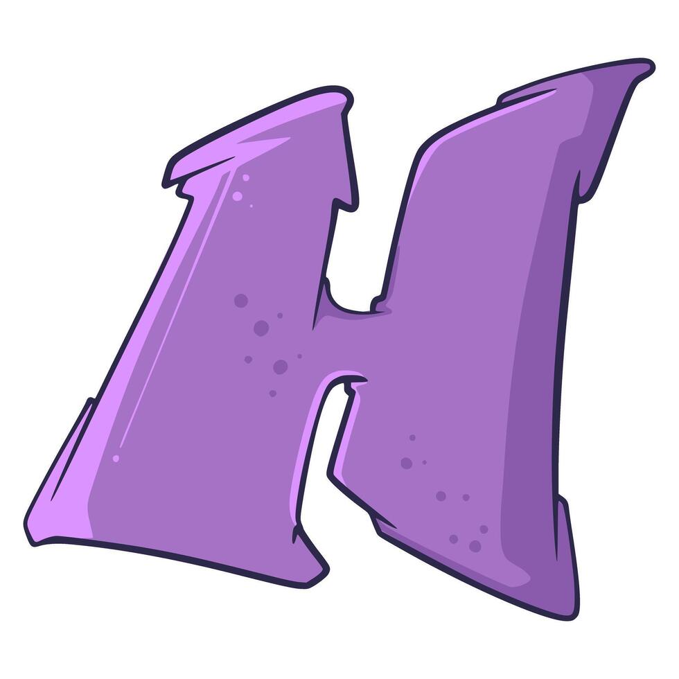 H Graffiti Font Typography vector