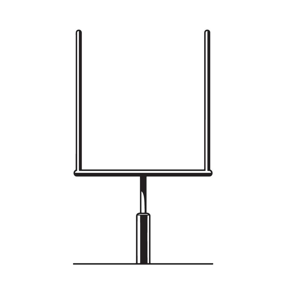 Black and white american football goal post icon isolated on a white background vector