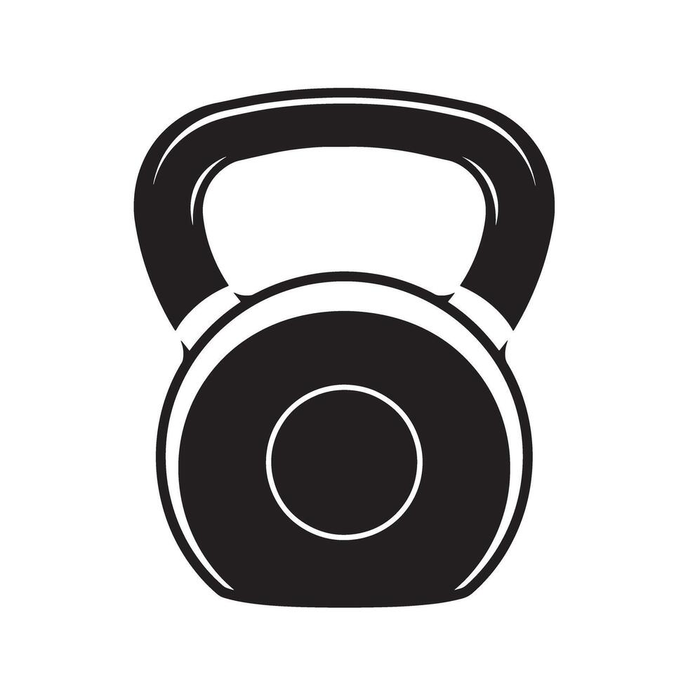 Black and white illustration of a kettlebell symbol ideal for fitness and exercise concepts vector