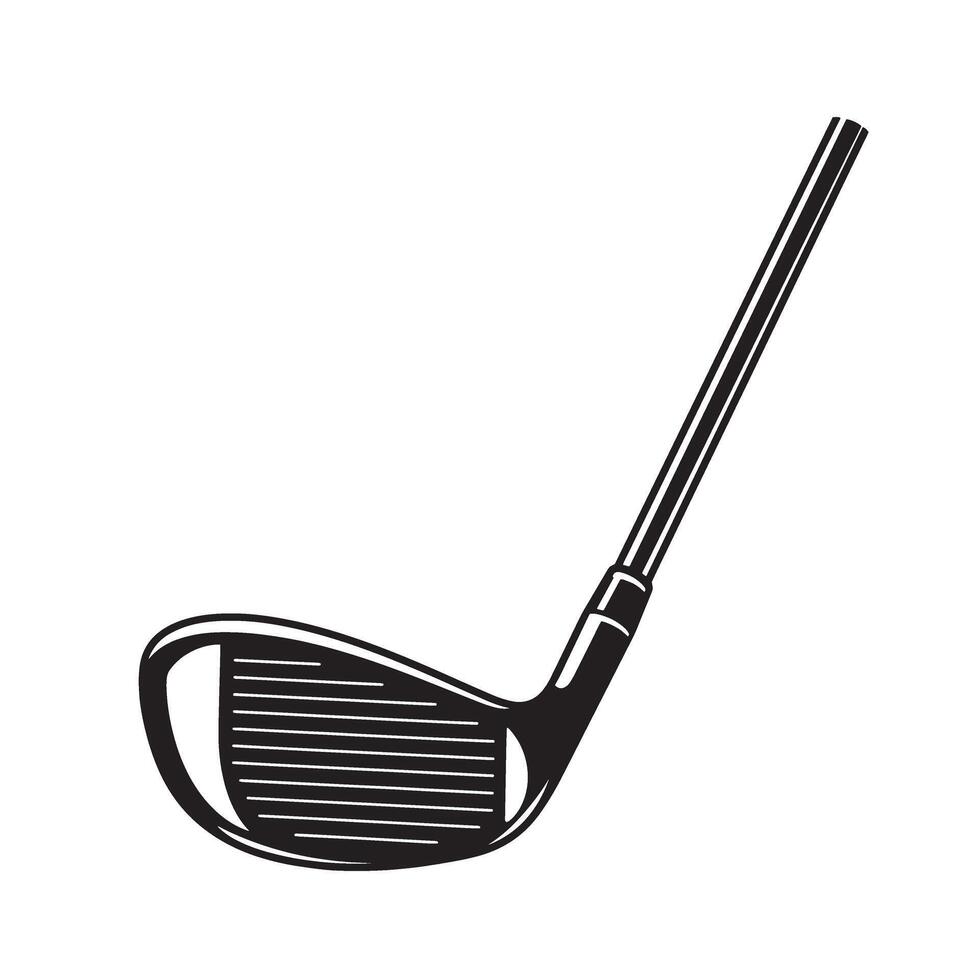 Classic black and white illustration of a golf club isolated on a white background vector