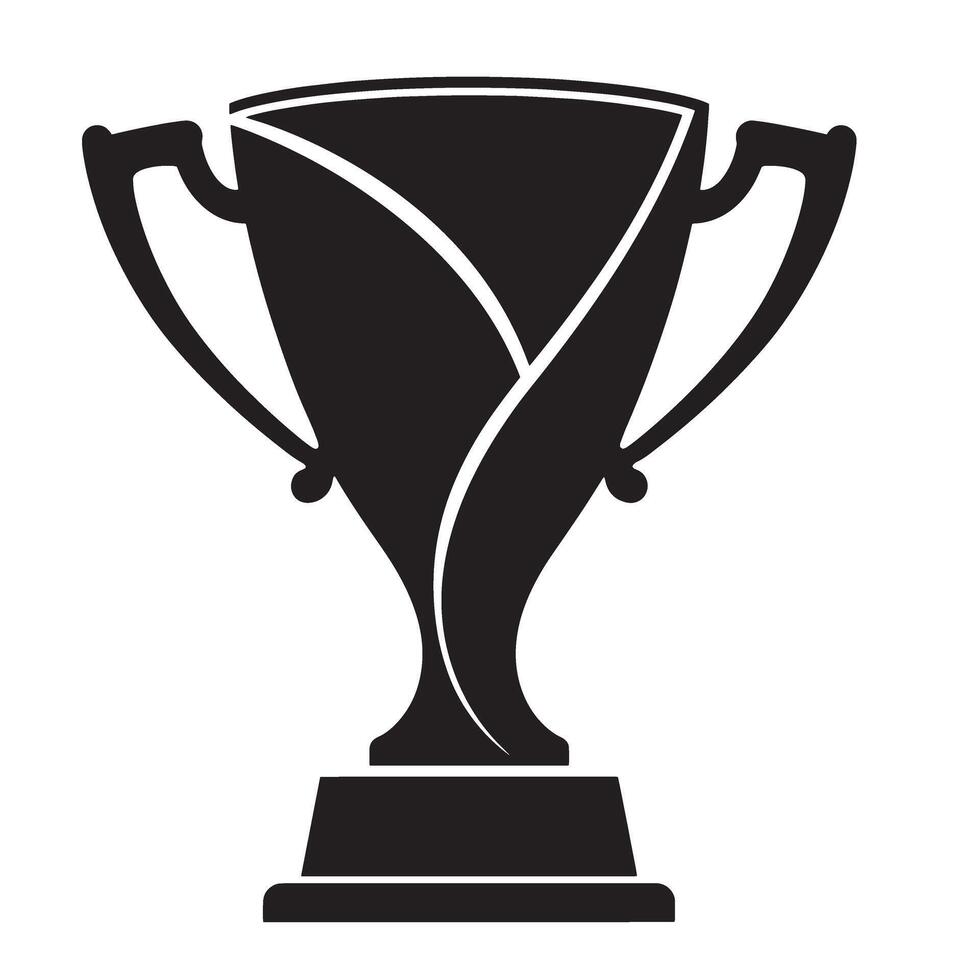 Elegant black and white trophy icon illustrating achievement success and awarding recognition vector