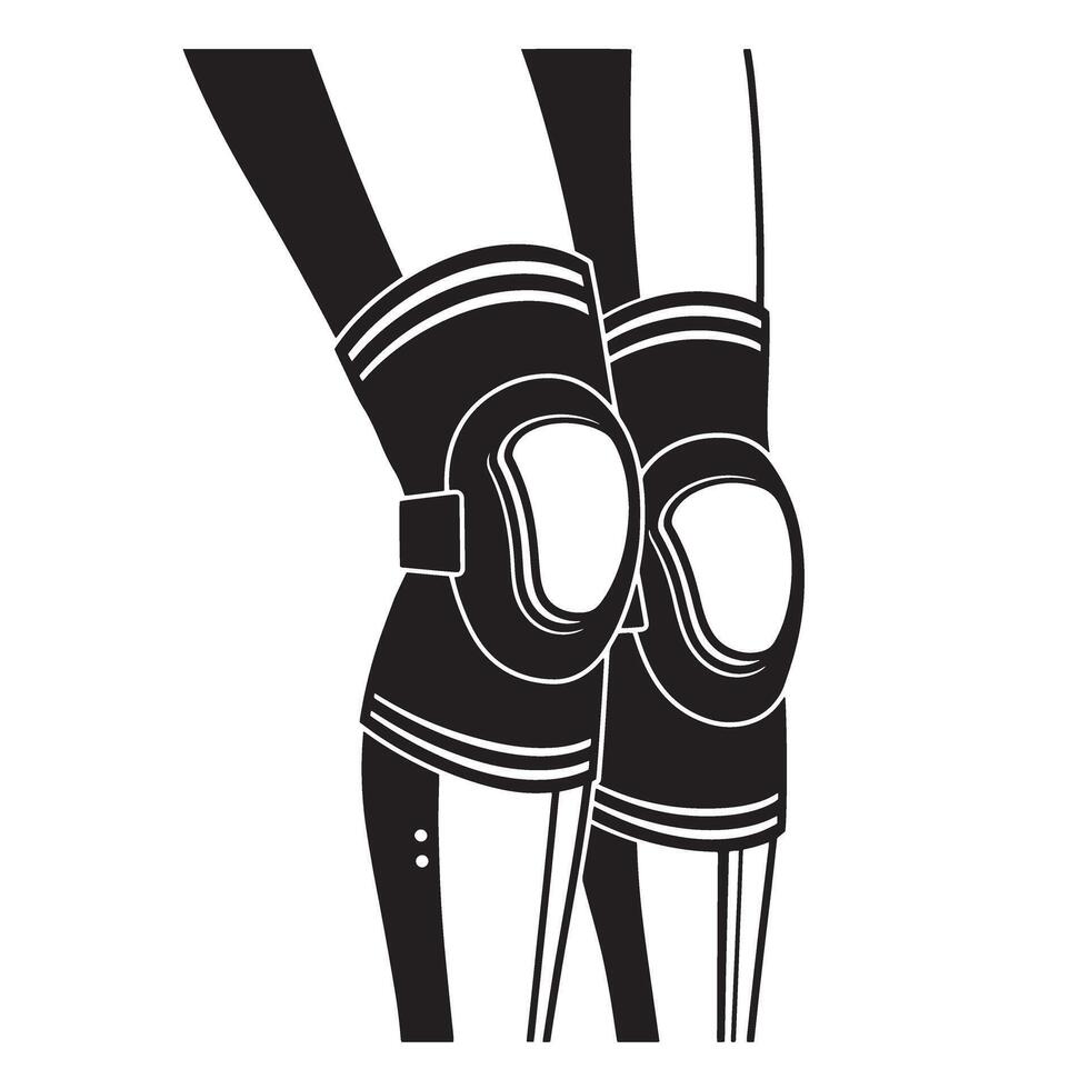 illustration of black knee pads for protection and safety in construction vector