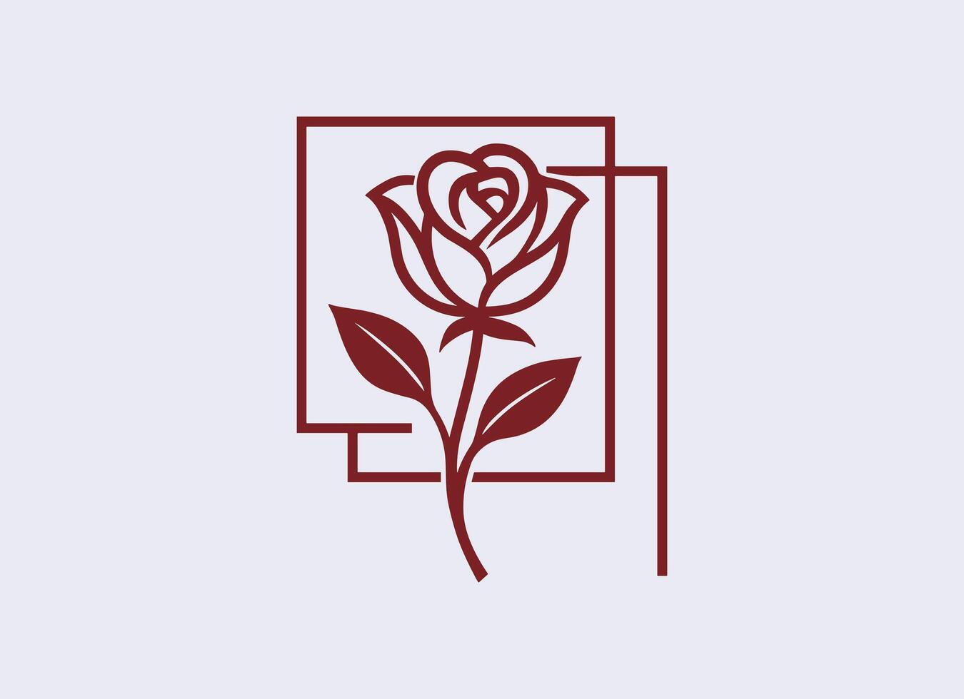 Elegant Rose Flower Logo Design Minimal Floral Emblem vector