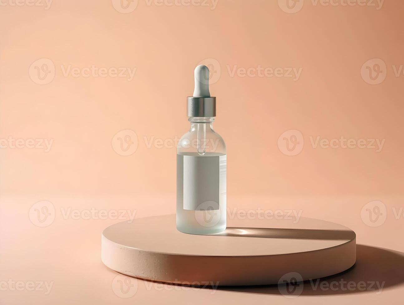 Glass Dropper Bottle on Minimalist Display photo