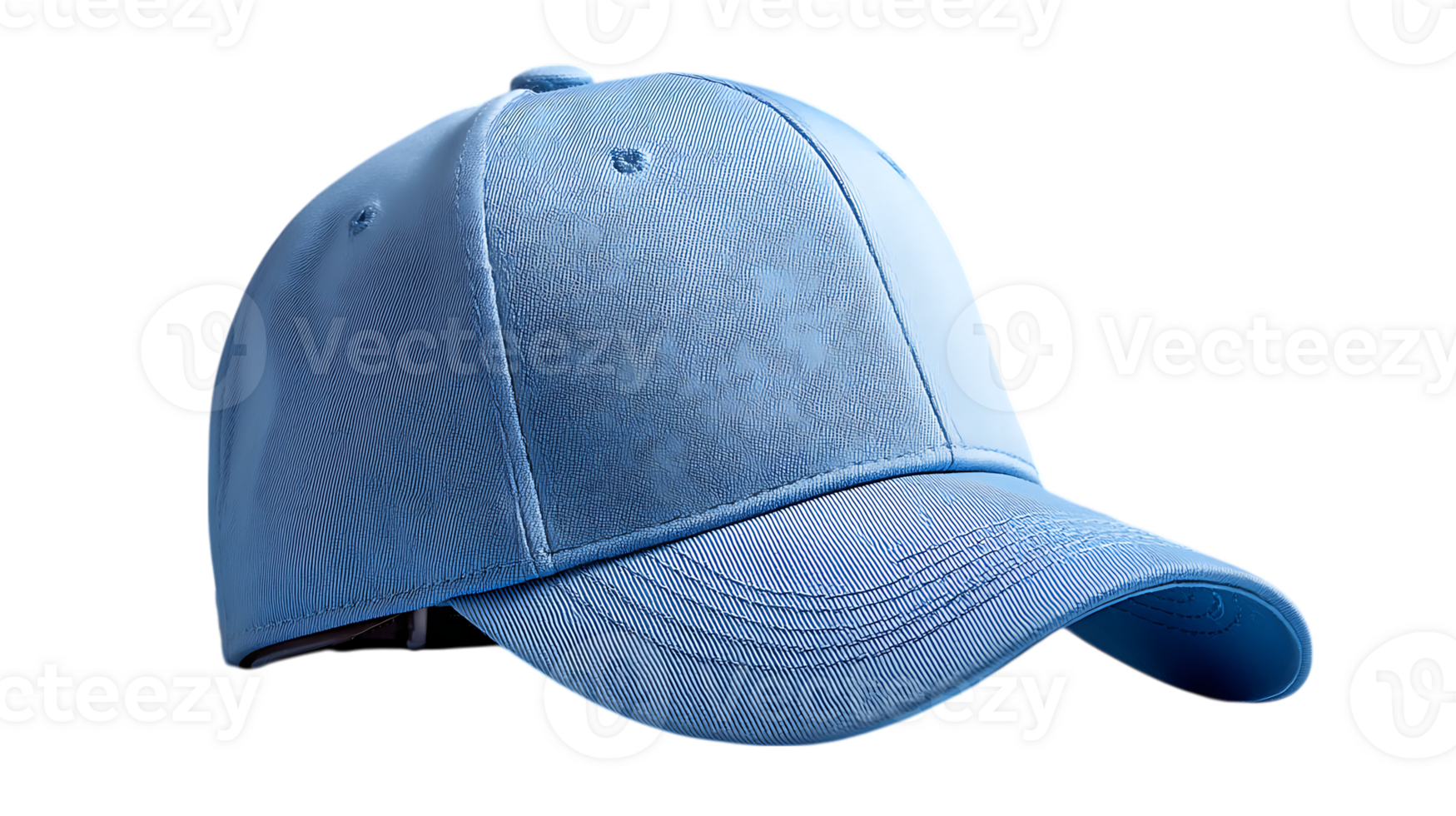 A light blue baseball cap displayed on a transparent background isolated on transparent background png