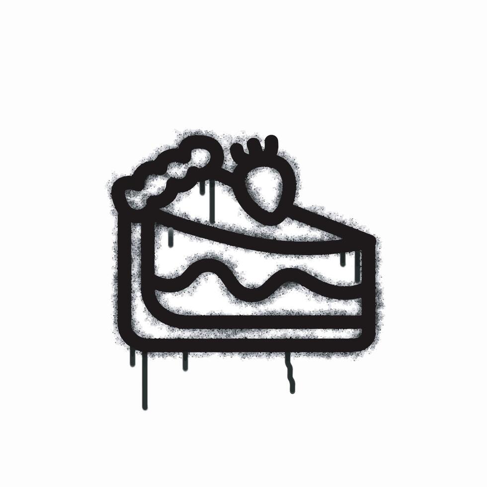 Spray graffiti cake icon isolated on a white background. Spray graffiti cake icon in black on white. vector