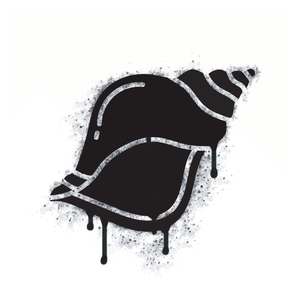 Snail icon spray graffiti isolated on white background. Snail icon graffiti with black spray on white vector