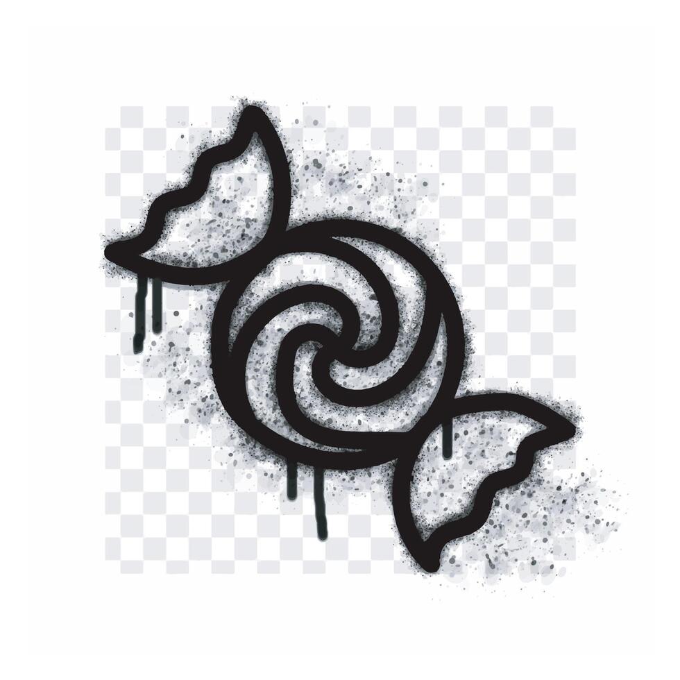 Candy icon spray graffiti isolated on a white background. Candy icon graffiti with black spray on white. vector