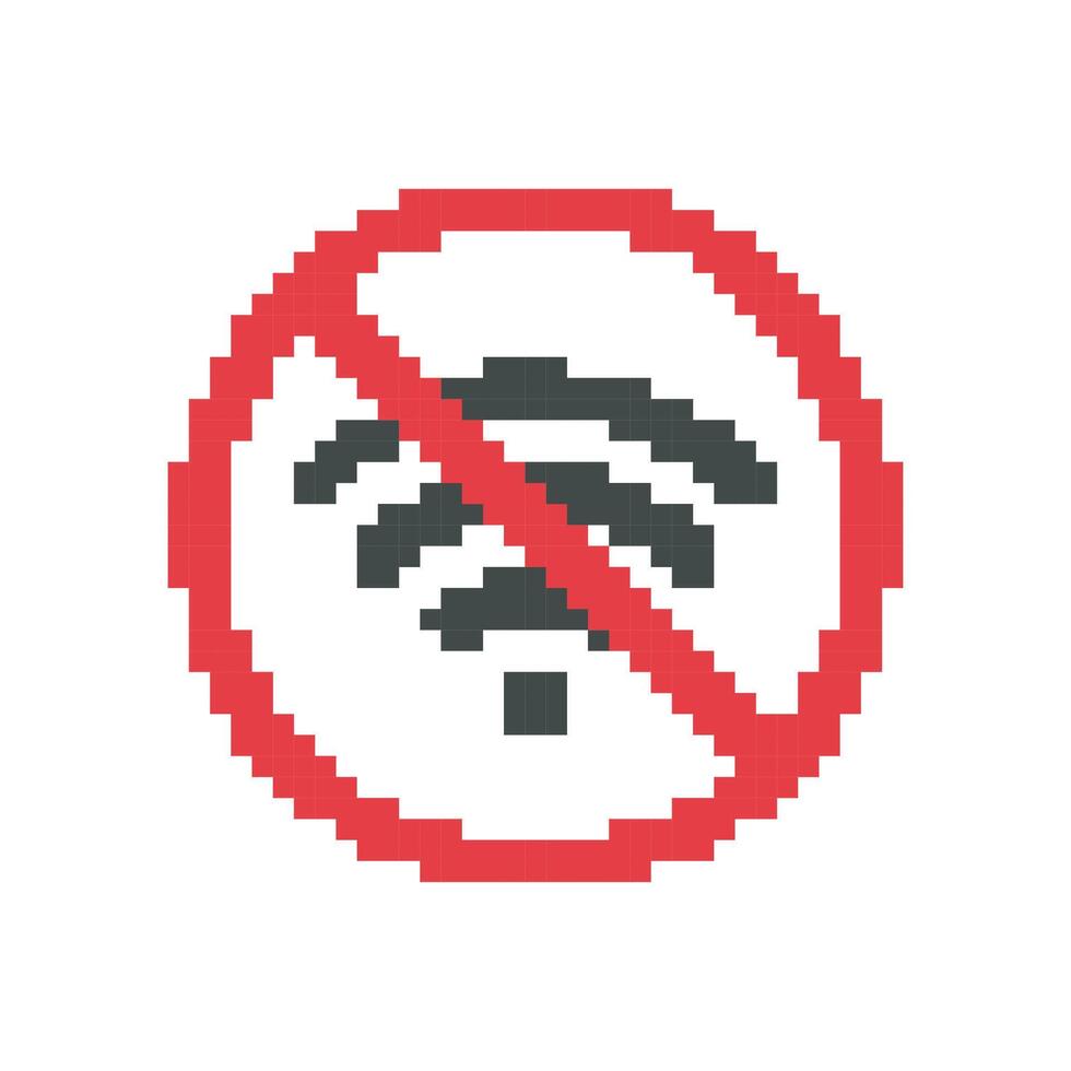 pixel art no wifi vector