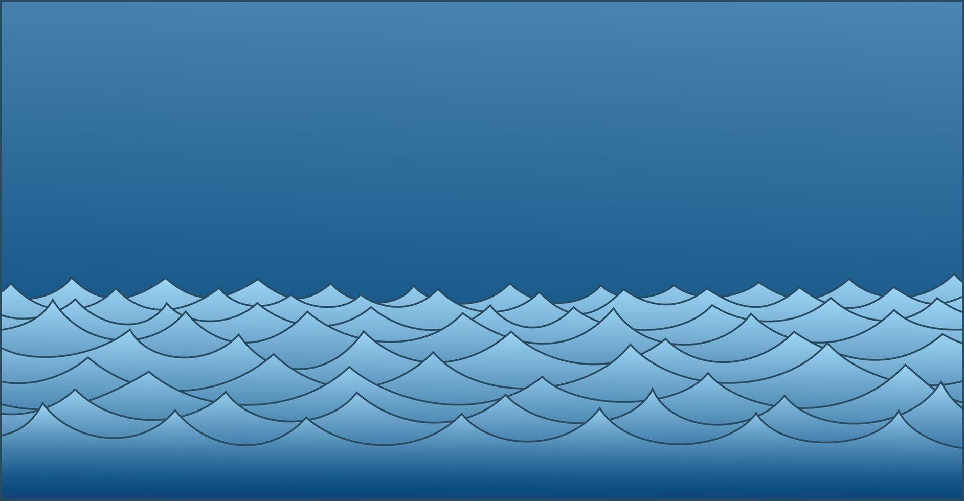 The seascape with waves. vector