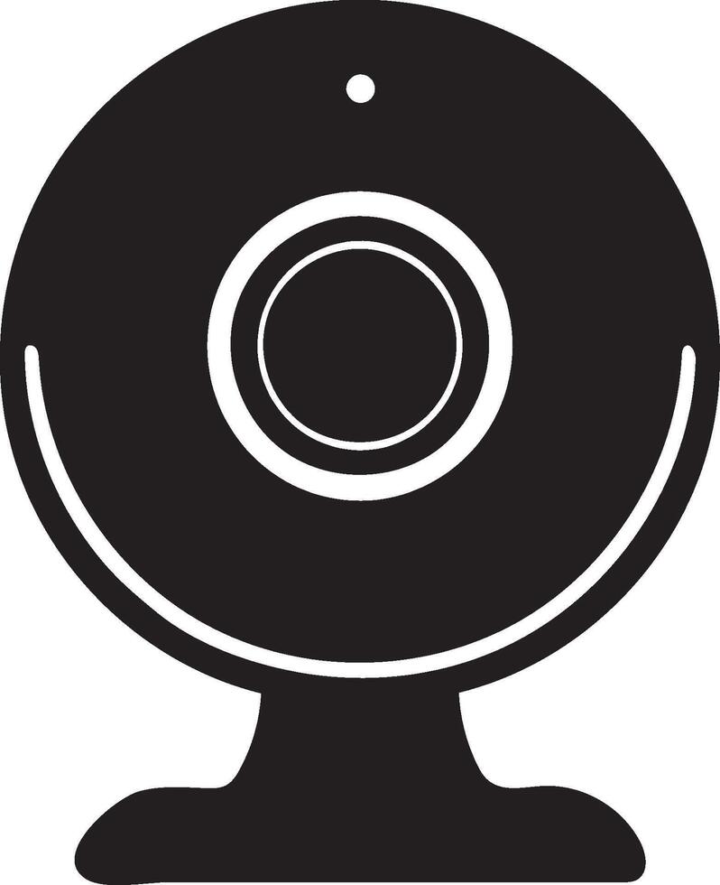 Webcam Icon Black Silhouette of Computer Camera, Live Streaming, Online Meeting, Security, Surveillance vector