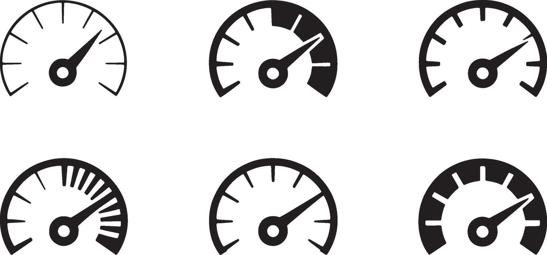 Speedometer Gauge Icon Set vector