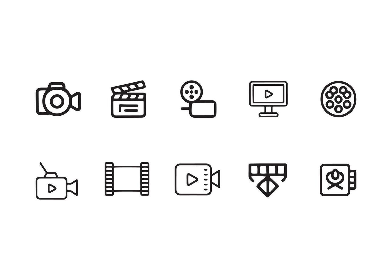 Production and Filmmaking Line Icon Set vector