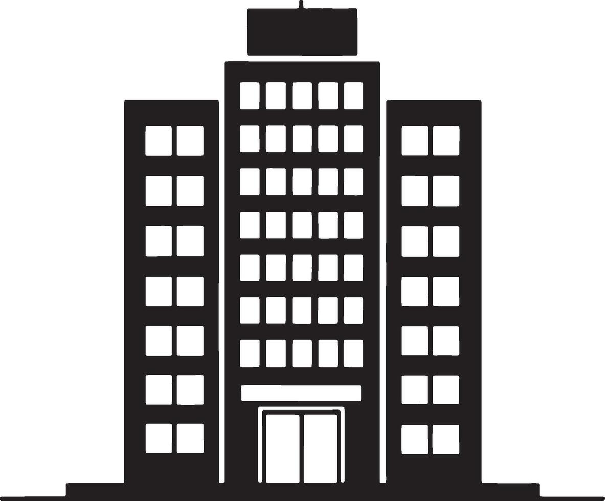 Building Icon - Office Building, Hotel, Apartment, or Skyscraper Symbol for Cityscape and Urban Architecture vector