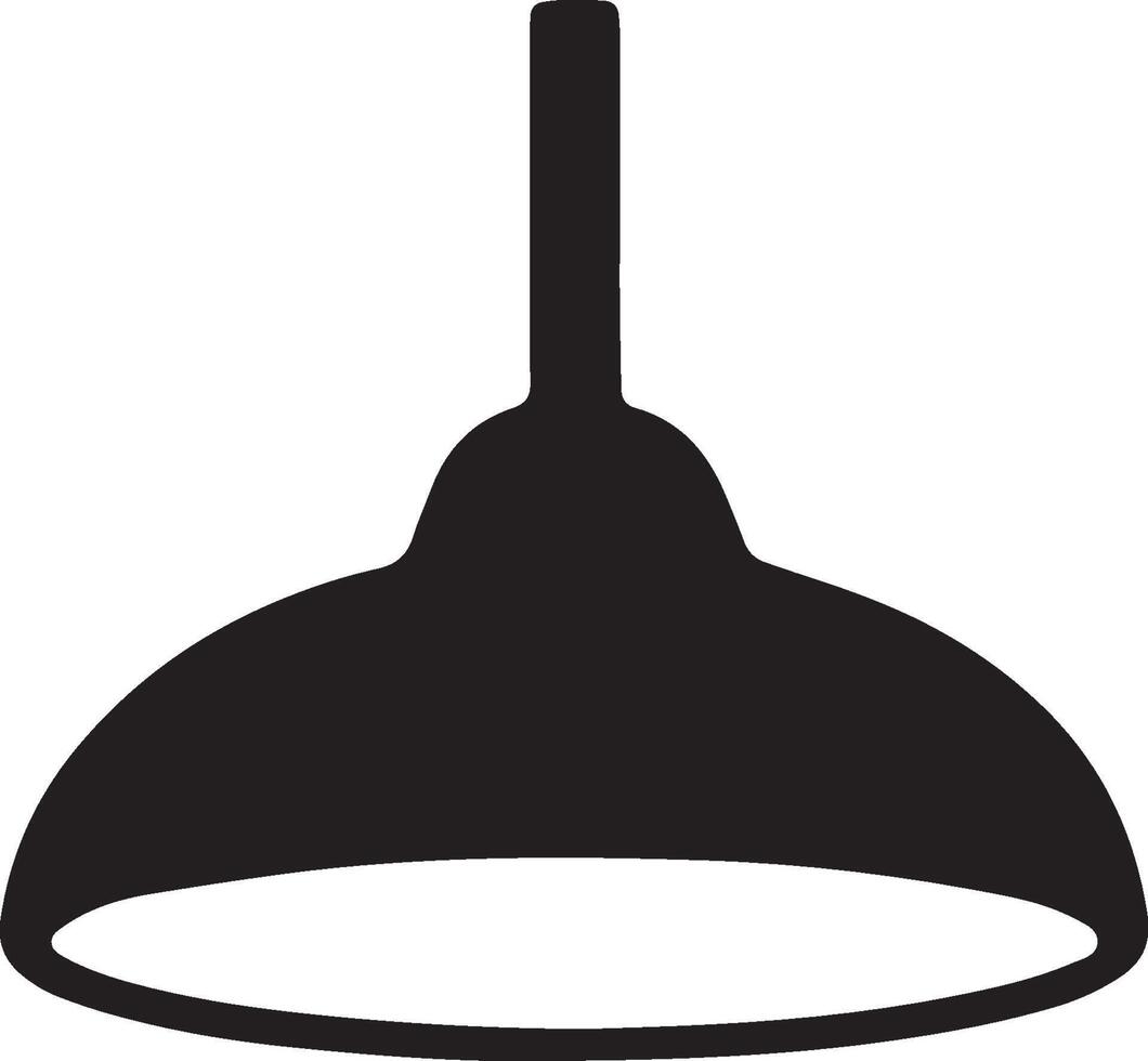 Ceiling Lamp Shade Icon Minimalist Pendant Light Fixture Silhouette vector