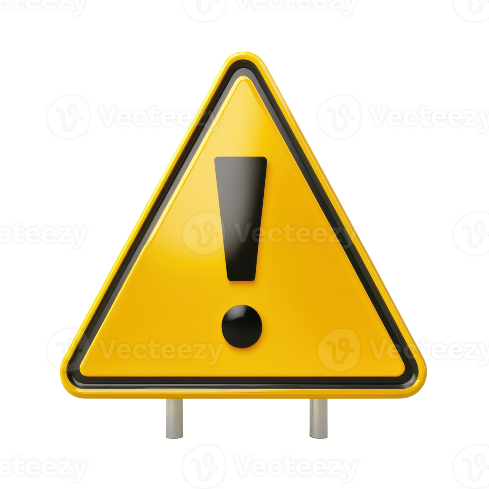 Warning sign exclamation on transparent background png